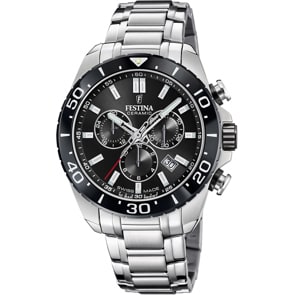 Festina Swiss Ceramic Chrono Schwarz 44mm