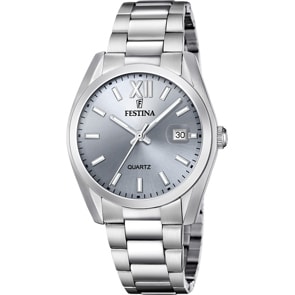 Festina Swiss Classique Date Argenté / Bleu Gris 40mm