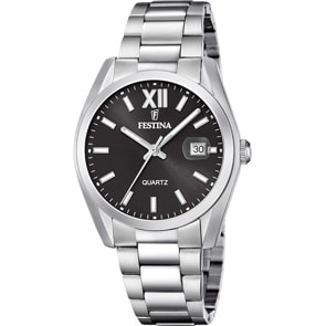 Festina Swiss Klassik Date Silbrig / Schwarz 40mm