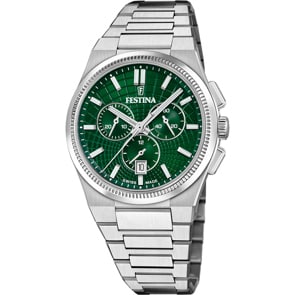 Festina Swiss Rivé Chrono 42 Argenté / Vert