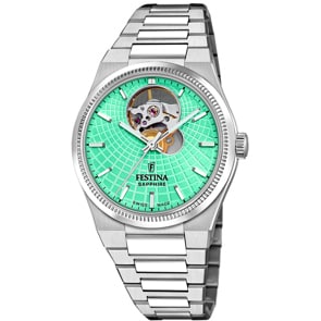 Festina Swiss Rivé Open Heart 35 Silbrig / Grün