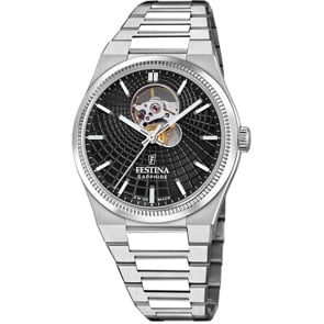 Festina Swiss Rivé Open Heart 40 Silbrig / Schwarz