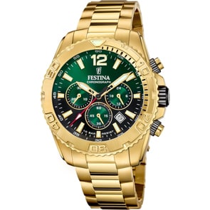 Festina Timeless Chronographe Doré / Vert 45mm