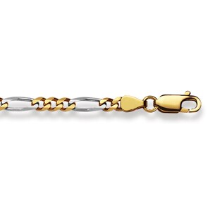 Figaroarmband 750/18 K Bicolor 3.6mm