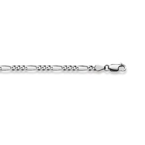 Figaroarmband 750/18 K Weissgold 3.6mm