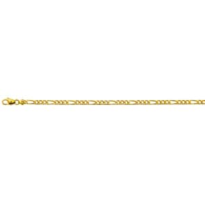 Bracelet figaro massif or jaune 750/18 ct 4.0mm - 22cm
