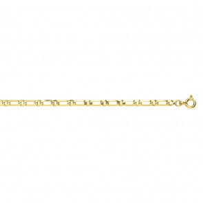 Figarokette extraflach 1+1 750/18 K Gelbgold 3mm