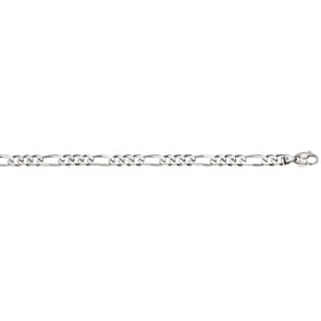 Figarokette massiv 750/18 K Weissgold 6.0mm