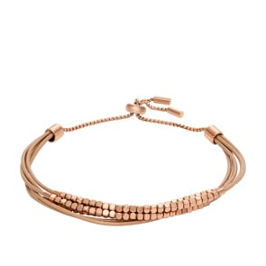 Fossil Bracelet All Stacked Up Leather / Stainless Steel Rose
