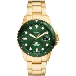 Fossil Blue Dive Date Goldig / Grün 42mm
