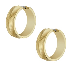 Fossil Hoop Earrings Harlow Linear Texture Gold