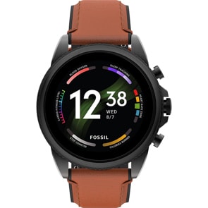 Fossil Gen 6 Smartwatch HR Leder braun 44