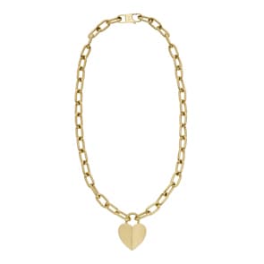Fossil Halskette Harlow Linear Texture Heart Goldig