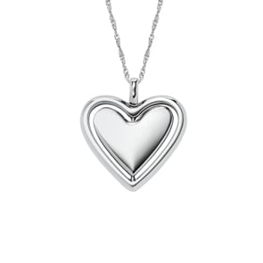 Fossil Halskette Legacy Heart Anhänger drehbar Silbrig