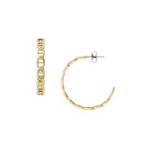 Fossil Heritage hoop earrings D-Link Gold-tone