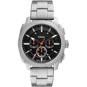 Fossil Machine Chronograph 44mm Silbrig / Schwarz  