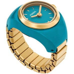 Fossil Uhrenring Goldig / Blau