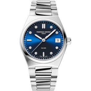 Frédérique Constant Highlife Quartz Ladies Diamonds Blau