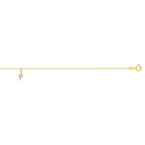 Fusskette 375/9 K Gelbgold mit Blitz Charm & Zirkonia