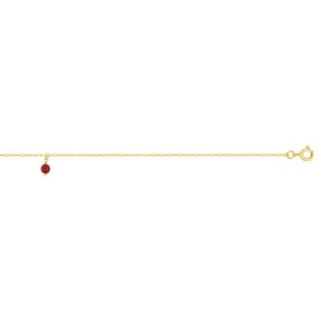 Fusskette 375/9 K Gelbgold mit Korallen Charm