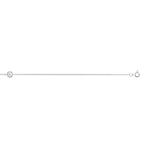 Chaîne de Cheville Argent 925 rhodié avec zircone 26cm