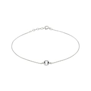Fusskette 925 Silber rhodiniert mit Zirkonia 26cm