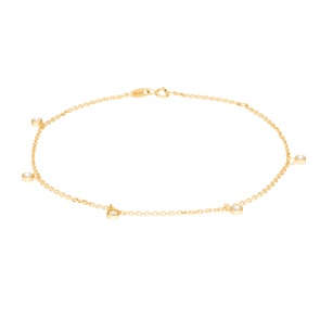 Fusskette Anker 750/18 K Gelbgold mit Zirkonia
