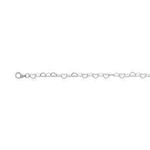Fusskette Fantasie 925 Silber rhodiniert 26cm, Herz