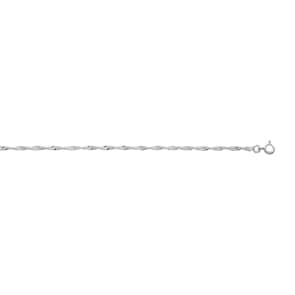 Singapore Anklet 925 Silver rhodium-plated 26cm