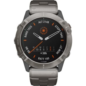 Garmin Fenix 6X Pro Solar titane avec bracelet en titane
