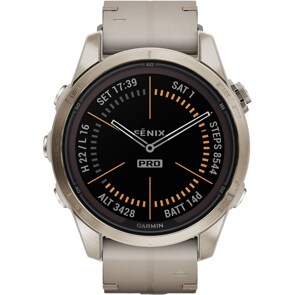 Garmin Fenix 7S Sapphire Solar Nylon beige