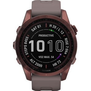 Garmin Fenix 7S Sapphire Solar Grau / Mokka