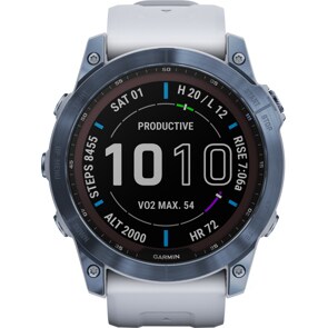 Garmin Fenix 7X Sapphire Solar Steinweiss / Blau