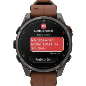 Garmin Fenix 8 Pro - 47mm AMOLED Sapphire Gris Carbone / Cuir marron