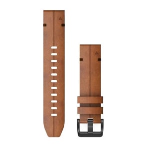 Garmin QuickFit Bracelet en cuir brun 22mm
