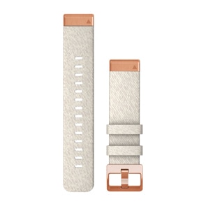 Garmin QuickFit Nylon-Armband Creme meliert, Teile in Roségold 20mm