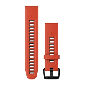 Garmin QuickFit Silikonarmband Flammenrot / Graphit 20mm