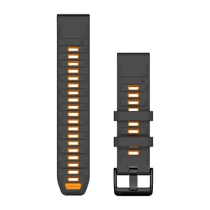 Garmin QuickFit Silikonarmband Graphit / Orange 22mm