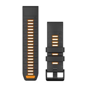 Garmin QuickFit Silikonarmband Graphit / Orange 26mm