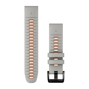 Garmin QuickFit Silikonarmband Nebelgrau / Glutorange 22mm