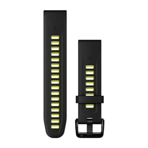 Garmin QuickFit Silikonarmband Schwarz / Electric Lime 20mm
