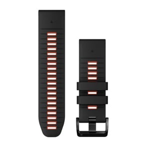 Garmin QuickFit Silikonarmband Schwarz / Flammenrot 26mm