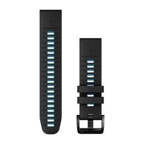 Garmin QuickFit Silikonarmband Schwarz / Zirrusblau 22mm