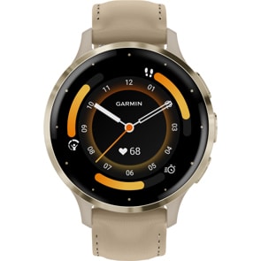 Garmin Venu 3S Smartwatch French Gray / Softgold mit Lederarmband