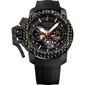 Graham Chronofighter Superlight Carbon Skeleton Black