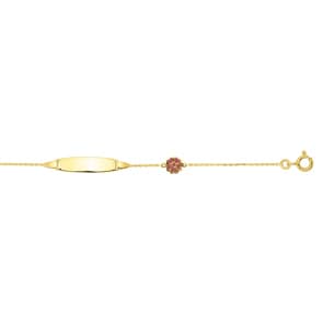 Gravurarmband 375/9 K Gelbgold klassisch mit Blume