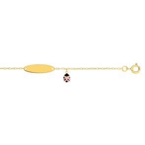 Gravurarmband 375/9 K Gelbgold oval mit Marienkäfer