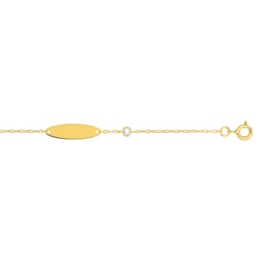 Gravurarmband 375/9 K Gelbgold oval mit Zirkonia