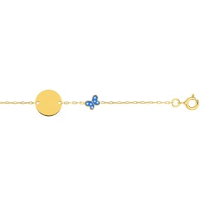 Gravurarmband 375/9 K Gelbgold rund mit Schmetterling