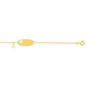 Gravurarmband 375/9 K Gelbgold Schmetterling oval
